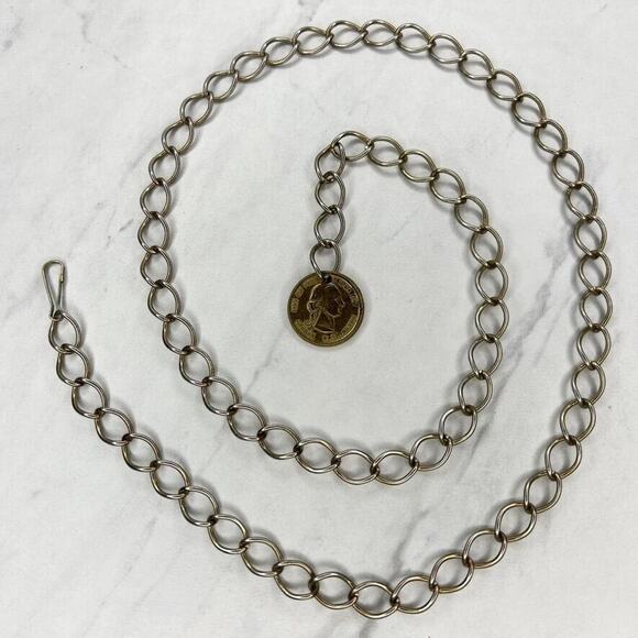 George Washington Coin Chain Belt Gold Tone Y2K Small (S) ✨ - Picture 1 of 12